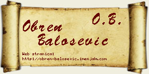 Obren Balošević vizit kartica